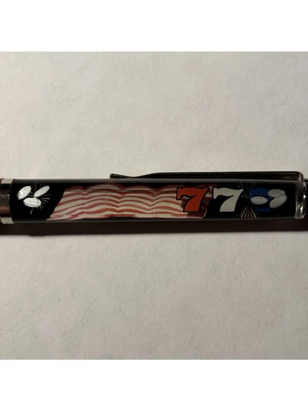 Las Vegas Slots Floaty Pen Gambling Games Triple 7 Chips Souvenir Promo Vintage